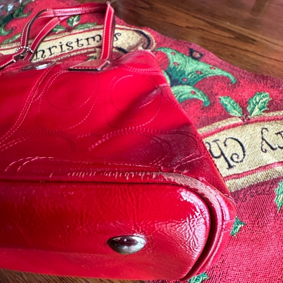 Coach - Red Patent Leather Satchel - Picture 10 of 12